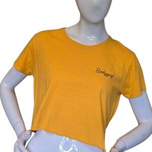 Yellow Babygirl Crop T-Shirt sz L